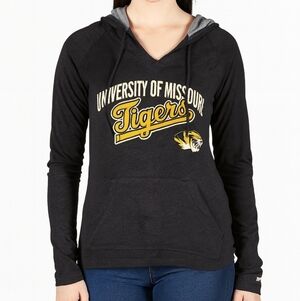 Soffe Mizzou Tigers Hoodie Womens M Lightweight V-Neck NCAA Missouri